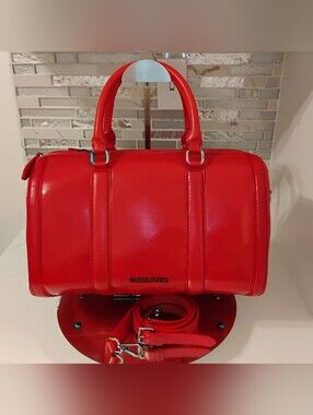 NWT Sassy Jones Boston Bag - Red Leather w/Rainbow Hardware